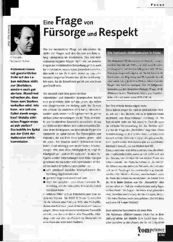 Vorschauseite 1: Eine Frage von Fürsorge und Respekt