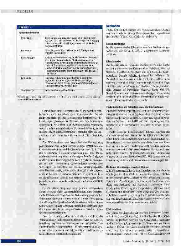 Vorschauseite 2: Wirksamkeit von körperorientiertem Yoga bei psychischen Störungen