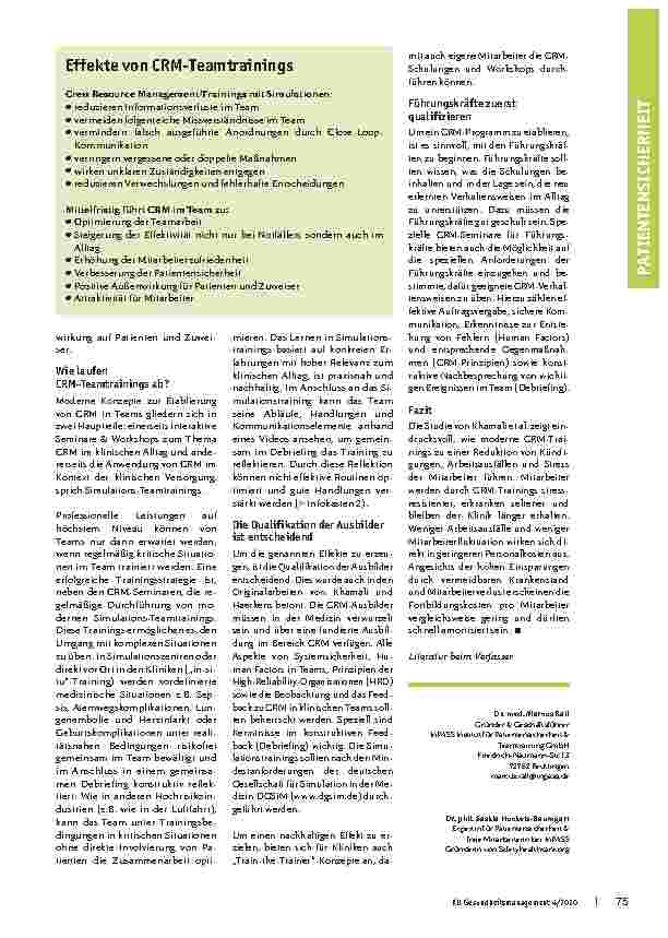 Vorschauseite 4: Durch Teamtrainings zur geringeren Personalfluktuation: Ergebnisse einer Studie zu modernen Teamtrainings und Implikationen zur praktischen Umsetzung im Krankenhaus