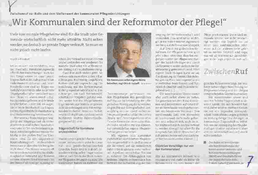 Vorschauseite 1: Wir Kommunalen sind der Reformmotor der Pflege