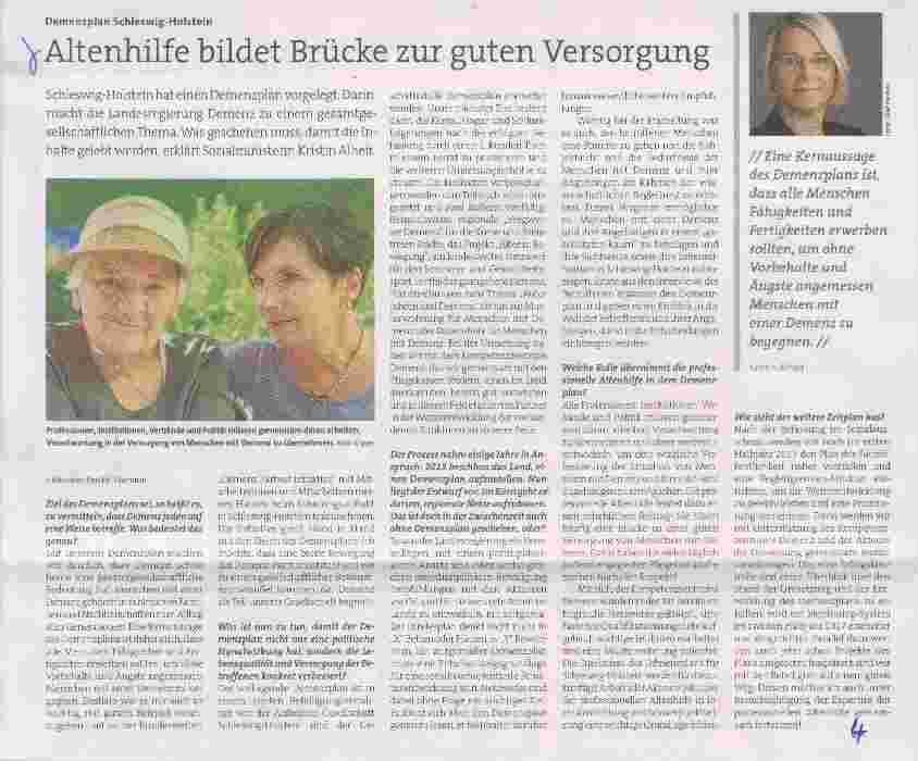 Vorschauseite 1: Altenhilfe bildet Brücke zur guten Versorgung