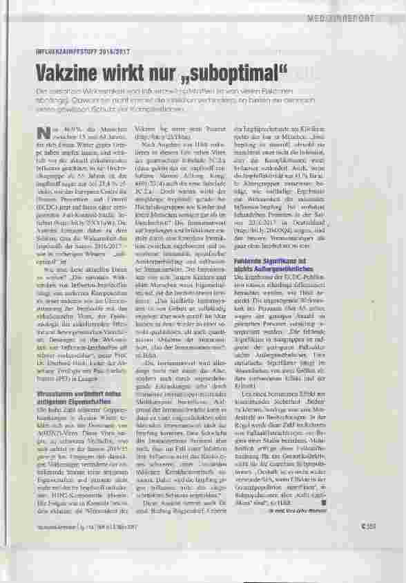 Vorschauseite 1: Vakzine wirkt nur „suboptimal“