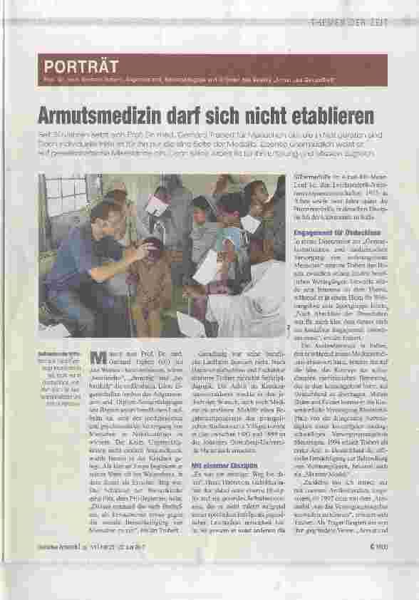 Vorschauseite 1: Armutsmedizin darf sich nicht etablieren