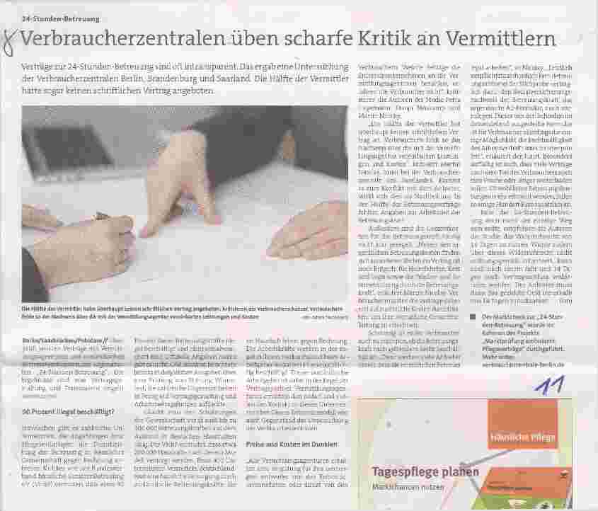 Vorschauseite 1: Verbraucherzentralen .Üben scharfe Kritik an Vermittlern