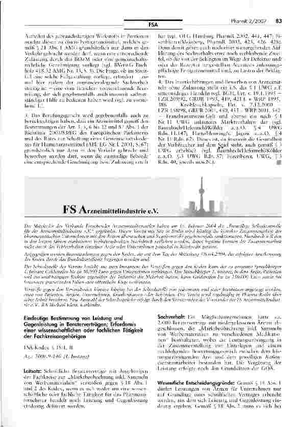 Vorschauseite 4: Atemtest als Zulassungspflichtiges Arzneimittel? UWG SS 3, 4 Nr. 11