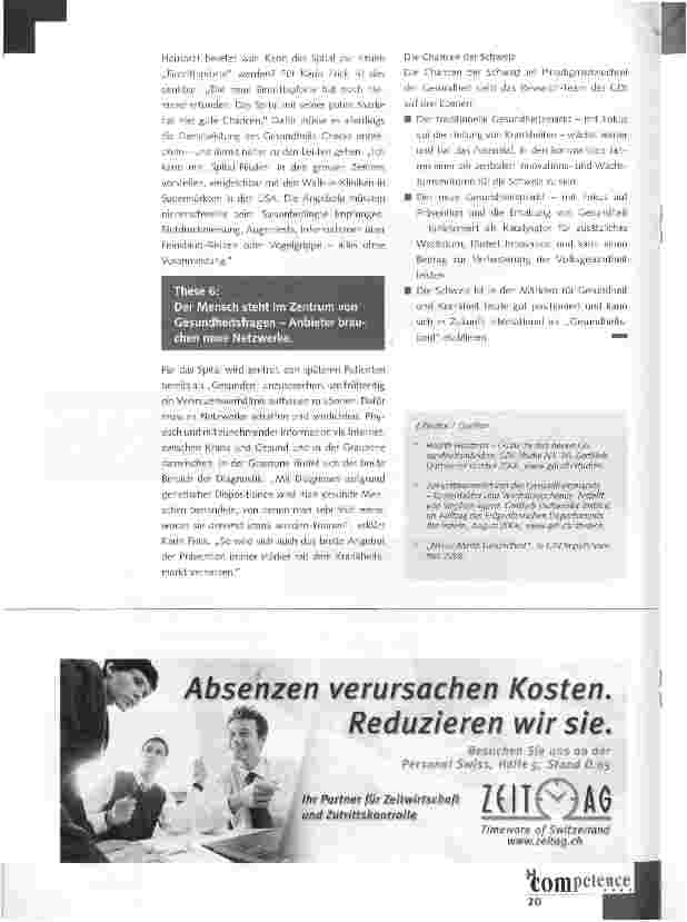 Vorschauseite 3: Der Gesundheitsmarkt wird boomen Und die Spitäler?