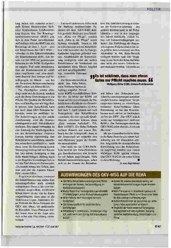 Vorschauseite 2: Krankenkassen in der Pflicht