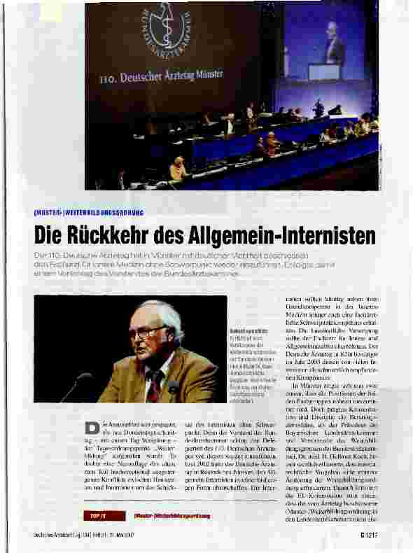 Vorschauseite 1: Die Rückkehr des Allgemein-Internisten