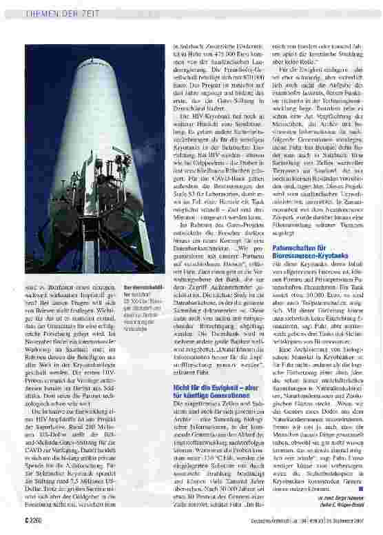 Vorschauseite 4: Tiefkühlarchiv für die Forschung