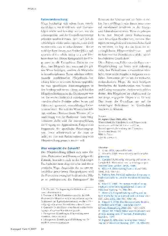 Vorschauseite 3: Was Pflegeforschung den Patientinnen bringt