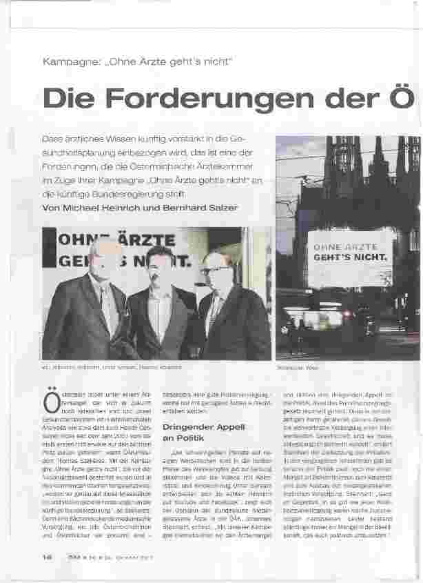 Vorschauseite 1: Die Forderungen der ÖAK