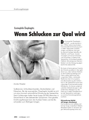 Vorschauseite 1: Eosinophile Ösophagitis Wenn Schlucken zur Qual wird