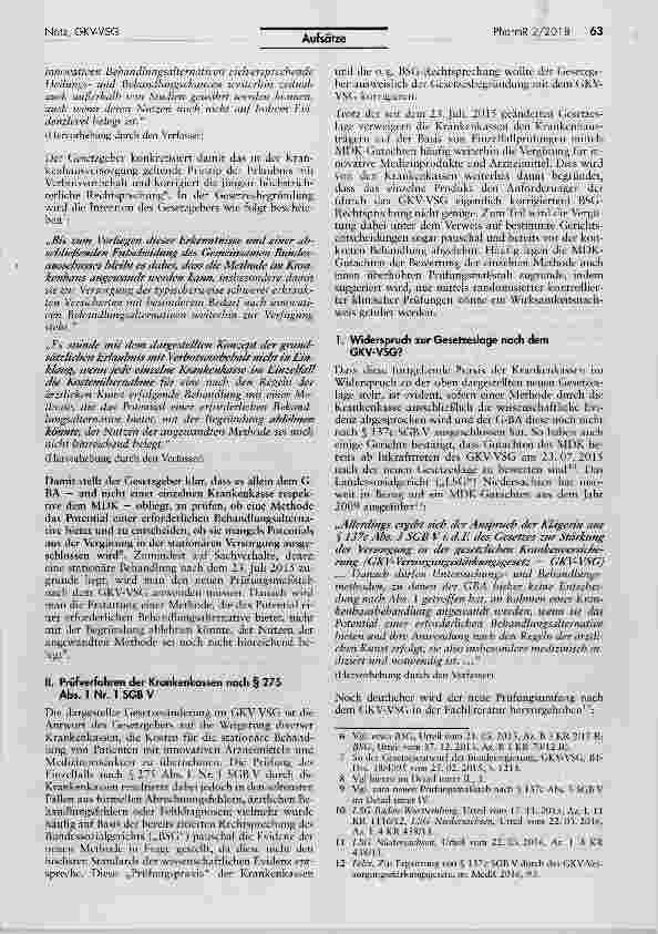 Vorschauseite 2: Der Nachweis der Evidenz innovativer Untersuchungsund Behandlungsmethoden nach dem GKV-VSG am Beispiel der Lungenvolumenreduktion