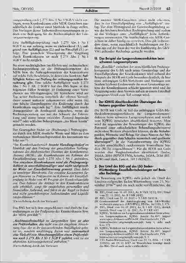 Vorschauseite 4: Der Nachweis der Evidenz innovativer Untersuchungsund Behandlungsmethoden nach dem GKV-VSG am Beispiel der Lungenvolumenreduktion