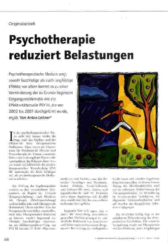 Vorschauseite 1: Psychotherapie reduziert Belastungen