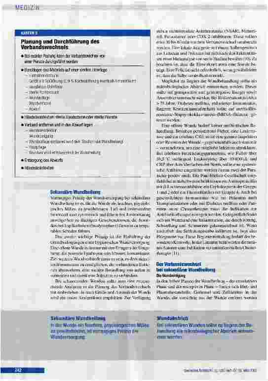 Vorschauseite 4: Wunden - von der Physiologie zum Verband