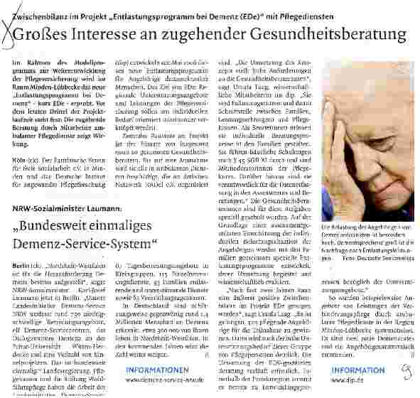 Vorschauseite 1: Großes Interesse an zugehender Gesundheitsberatung