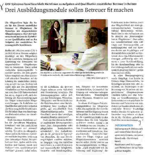 Vorschauseite 1: Drei Ausbildungsmodule sollen Betreuer fit machen
