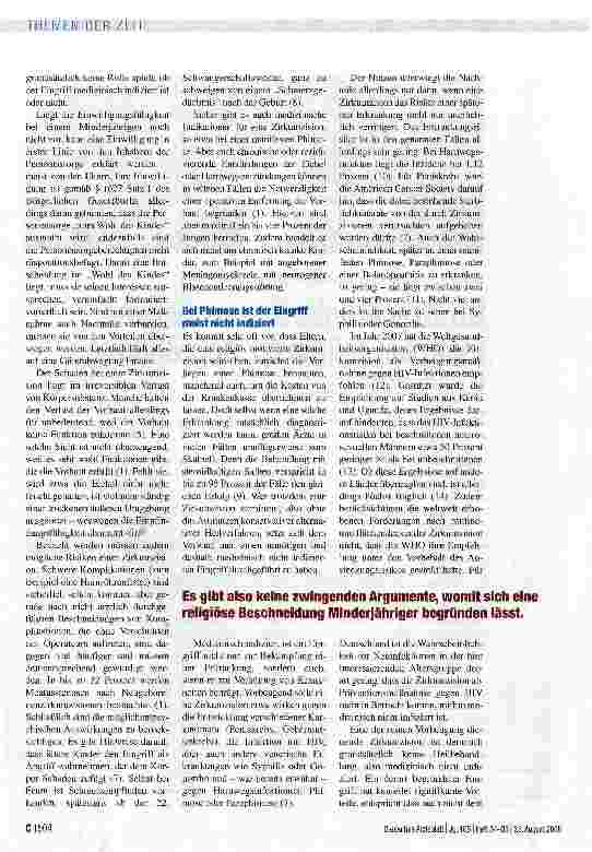 Vorschauseite 2: ZIRKUMZISION BEI NICHT EINWILLIGUNGSFÄHIGEN JUNGEN