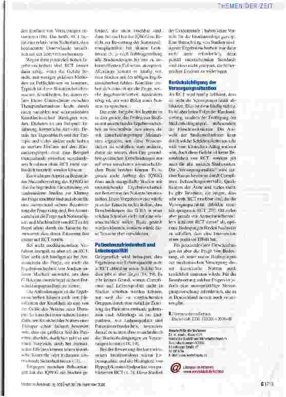Vorschauseite 3: INSTITUT FÜR QUALITÄT UND WIRTSCHAFTLICHKEIT IM GESUNDHEITSWESEN Der evidenzbasierten Medizin verpflichtet