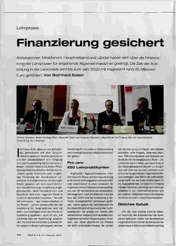 Vorschauseite 1: Finanzierung gesichert