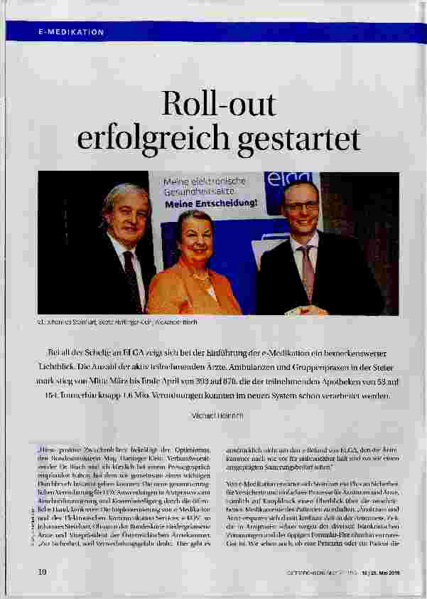 Vorschauseite 1: Roll-out erfolgreich gestartet