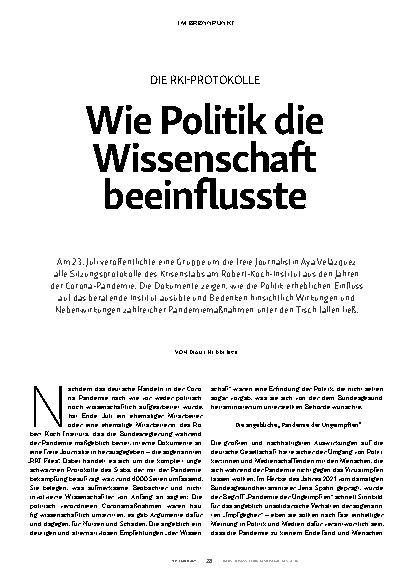 Vorschauseite 1: Wie Politik die Wissenschaft beeinflusste