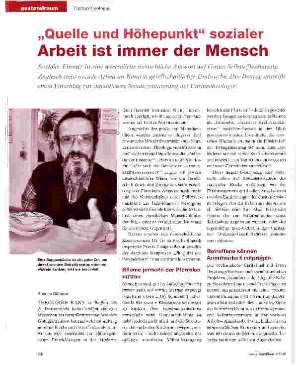 Vorschauseite 1: „Quelle und Höhepunkt sozialerArbeit ist immer der Mensch