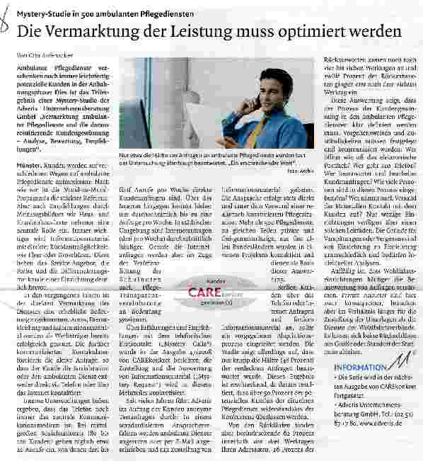 Vorschauseite 1: Die Vermarktung der Leistung muss optimiert werden