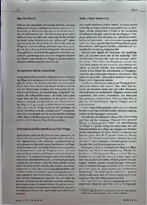 Vorschauseite 2: Berufspflegende haben allen Grund stolz zu sein.