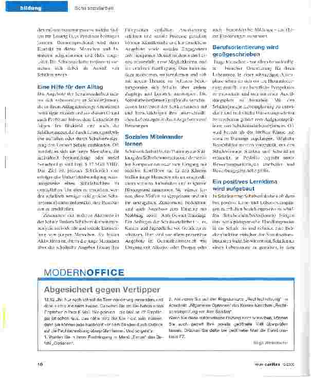 Vorschauseite 2: Schule braucht den Schulsozialarbeiter