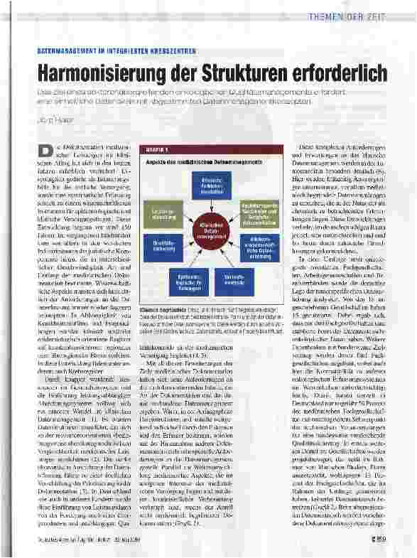 Vorschauseite 1: Harmonisierung der Strukturen erforderlich