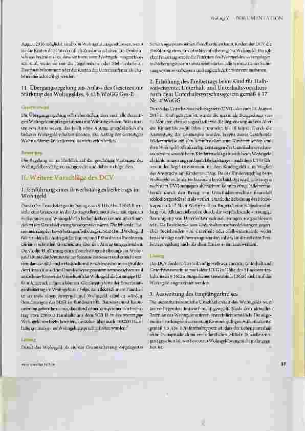 Vorschauseite 6: Das Wohngeld als vorgelagertes Sicherungssystem stärken