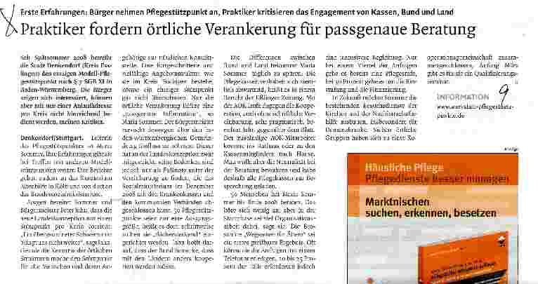 Vorschauseite 1: Praktiker fordern örtliche Verankerung für passgenaue Beratung