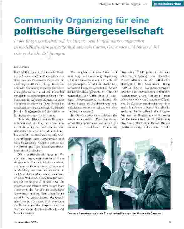 Vorschauseite 1: Community Organizing für eine politische Bürgergesellschaft