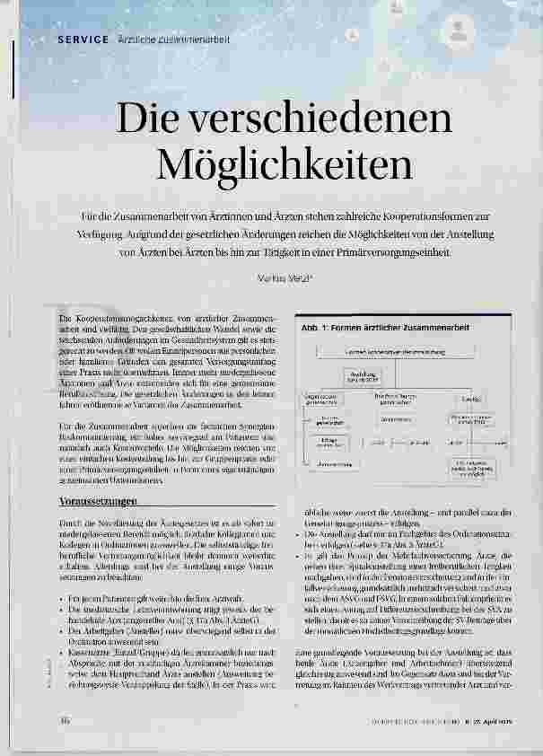 Vorschauseite 1: Die verschiedenen Möglichkeiten