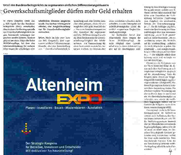 Vorschauseite 1: Gewerkschaftsmitglieder dürfen mehr Geld erhalten