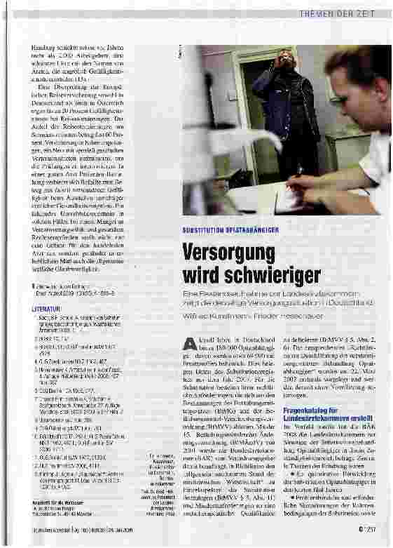 Vorschauseite 1: Versorgung wird schwieriger