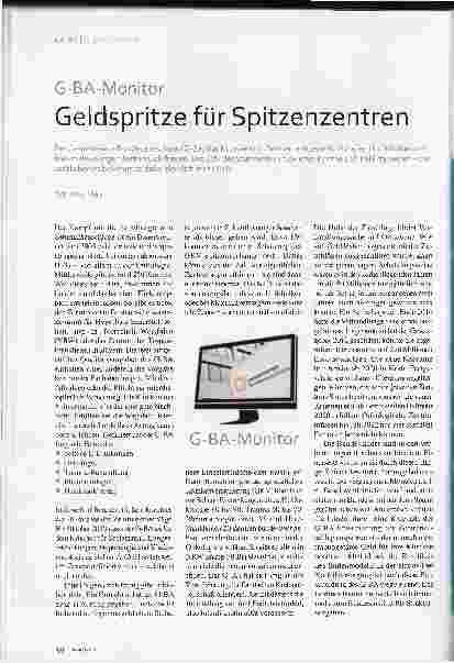 Vorschauseite 1: G-BA-Monitor Geldspritze für Spitzenzentren