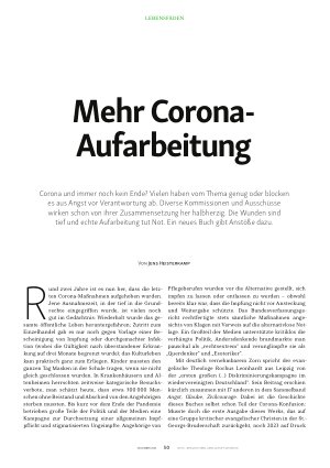 Vorschauseite 1: Mehr Corona-Aufarbeitung