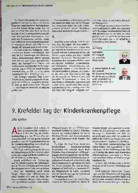 Vorschauseite 1: 9. Krefelder Tag der Kinderkrankenpflege