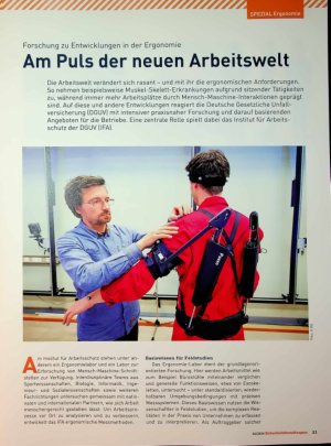 Vorschauseite 1: Am Puls der neuen Arbeitswelt Forschung zu Entwicklungen in der Ergonomie
