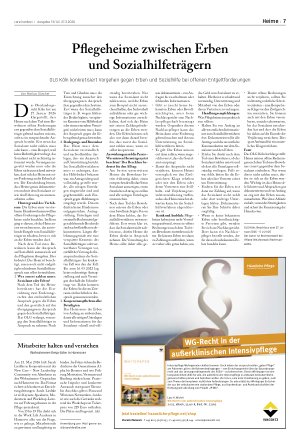 Vorschauseite 1: Pflegeheime zwischen Erben und Sozialhilfeträgern