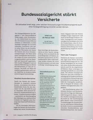 Vorschauseite 1: Bundessozialgericht stärkt Versicherte
