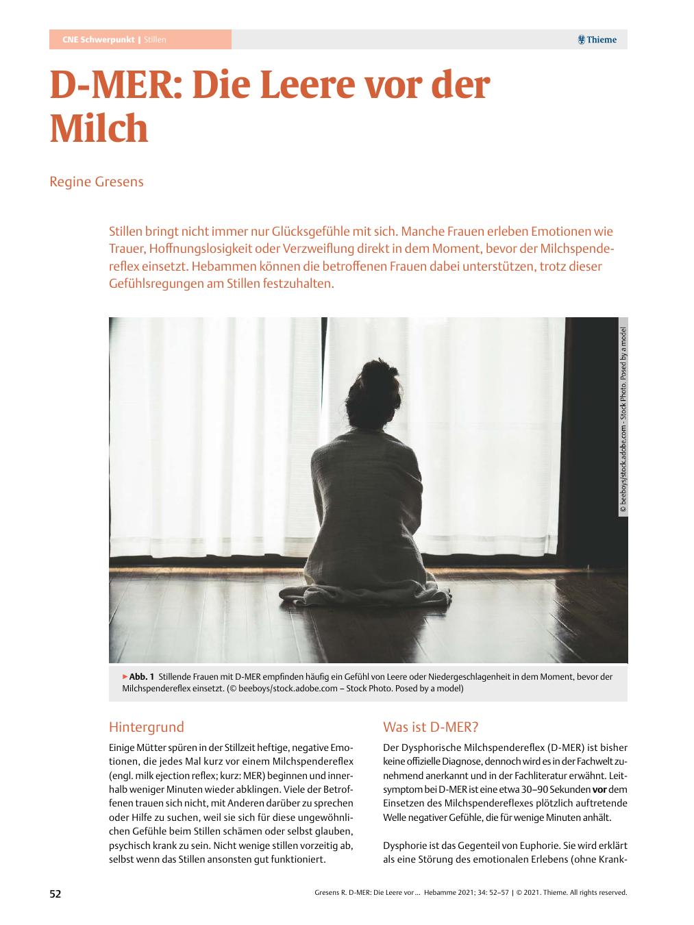 Vorschauseite 1: D-MER: Die Leere vor der Milch