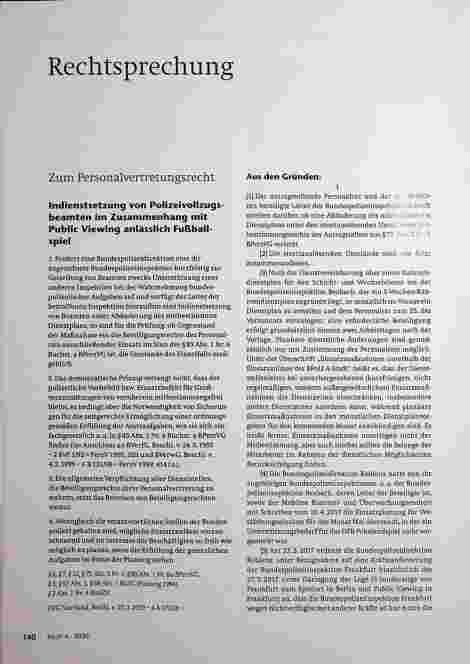 Vorschauseite 1: Rechtsprechung zum Personalvertretungsrecht