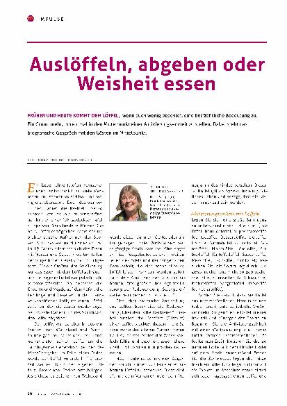 Vorschauseite 1: Auslöffeln, abgeben oder Weisheit essen