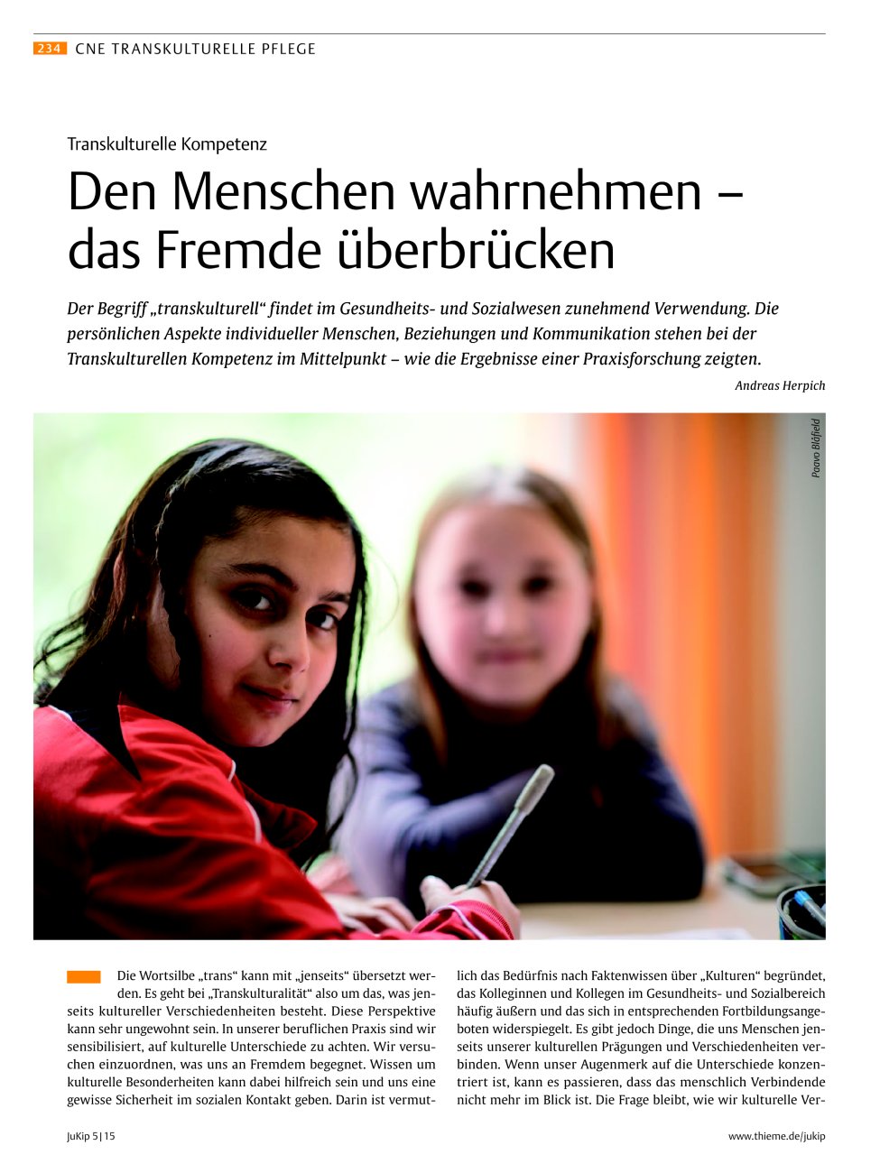 Vorschauseite 1: Den Menschen wahrnehmen – das Fremde überbrücken