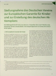 Vorschauseite 1: Stellungnahme des Deutschen Vereins zur Europäischen Garantie für Kinder und zur Erstellung des deutschen Aktionsplans