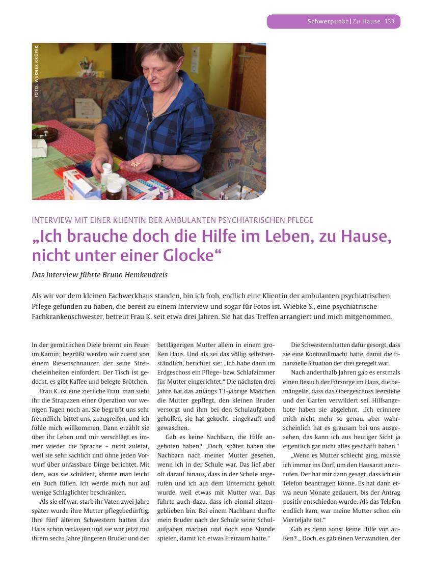 Vorschauseite 1: ?Ich brauche doch die Hilfe im Leben, zu Hause, nicht unter einer Glocke?